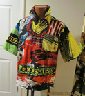 Body Glove Vtg Surfing Hawaiian Shirt Xl No Oppression 1986 Graphic Ss Euc