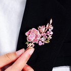 Rose Gold Plated Cz Zircon Flower Bouquet Brooch Pin Wedding Bridesmaid Corsage