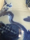 Large Chinese Antique Blue   White Peacock Flared Rim Porcelain Vase