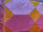 Cannon Monticello Hand Towel Red Orange Pink Geometric Pattern Fringe Vintage