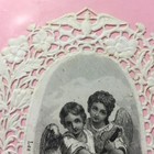 Vtg 1800s Fine French Paper Lace Card Angels Ephemera Paper Antique Merchants
