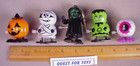 Vintage Halloween 5 Plastic Wind Up Toys White Knob Monsters New Old Stock Nos