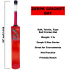 Zeepk 5 Star Tennis Tape Soft Ball Cricket Bat Full Size Kashmir Willow Red