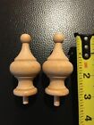 Solid Wood Finials - Set Of 2   2-3 4    Tall  