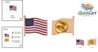 Officially Licensed Gold Metal American Flag Lapel Pin - Secure Magnetic Backing