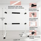 4ft Portable Double Freestanding Ballet Barre Dancing Stretching Silver 1175q