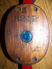 Antique Cast Iron   Wood Single Pulley - Block   Tackle - Nice -