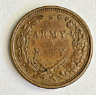 1863 Patriotic Civil War Token F-28 303a  Liberty Head  Army   Navy