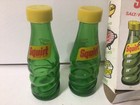 Squirt Soda Salt   Pepper Shakers Set W  Box 1974 Green Bottles Yellow Lids