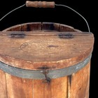 Antique Brankstone Cooper Ixl Brand Wood Wooden Minnow Bucket With Bail Handle