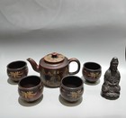 Yixing Zisha Teapot Set 8 Horses 4 Cups Set Box Gu Jingzhou Style Clay 360cc