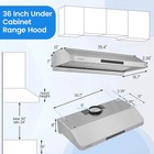 36 Inch Under Cabinet Range Hood W oil Collector  4 Fan Speeds  Touch gesture