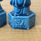 Antique Qing Pair Of Chinese Porcelain Turquoise Immortal Statues Figures Export