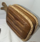 Faux Antique Wood   Barn Or Maritime Triple Block   Tackle Pulley