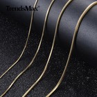 0 9-2 0mm Gold Plated Stainless Steel Square Snake Chain Necklace Women Men Link
