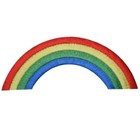 Rainbow Applique Patch - Colorful Happy Embroidered Nature Badge 3 5   iron On 
