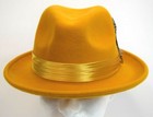 Men s Fedora Dress Hat Solid Gold Un-112 100  Australian Wool S  M  L  Xl  