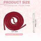 2pcs 53 Inch Drawstring Cords Hoodie String With Easy Threader Wine Red