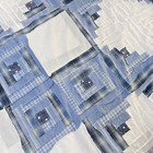 Handmade Courthouse Steps Log Cabin Cotton Patchwork Quilt Top topper 86x86 