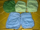 Lot Of 5 Bumgenius Preowned Baby Cloth Diapers Green Blue Size Large