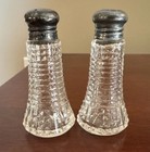 Vintage Mini Sterling Silver Salt Pepper Shakers Glass  925