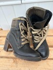 Black Lace-up Women   s Ankle Boots With Tan Accents