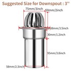 Roof Floor Drain 3 Inch Stainless Steel Dome Floor Drain Cover  Non Blocking Rai