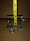 Lot Of 4 Vintage Mini Pewter Figurines  Spoontiques Unicorn Boat Castle Crystals