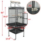 61  Bird Cage Play Top Large Parrot Cage Include Ladder   2 Perches Iron Black