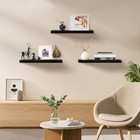 Floating Shelves For Wall Set Of 3  36  Black Wall Shelves For Home Decor  Fr   