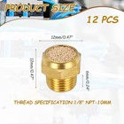 12 Pcs Pneumatic Exhaust Muffler  1 8  Npt Male Sintered Bronze Muffler