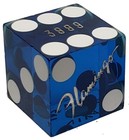Flamingo Las Vegas Casino Matching Serial Numbers Dice Blue Polished  pouch