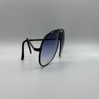 Vintage 1970-1980 Turbo Sunglasses Blue Lens Aviator Style Metal Sunglasses 