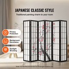 Room Divider 6 Panel Japanese Screen Wood Folding Privacy Indoor Partition