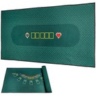  84x42 Inches Texas Holdem Poker Mat   Blackjack Table Top Casino Felt Green