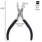 Double Flat Nose Nylon Jaw Pliers     5-inches  127mm   Black Vinyl Comfort Gri   