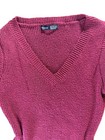 Shein Burgundy Ribbed Knit V-neck Long Sleeve Bodycon Sweater Dress S