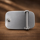 Stainless Steel Belt Buckle Rounded Rectangle Brushed Plain Mens Interchangeable