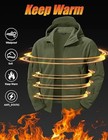 New Mens Fleece Jacket Full Zip Tactical Winter Coats Windproof Large  