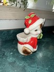 Vtg Christmas Relpo Rudolph Reindeer Figurine Planter 7 5    6374 Italy Kitschy