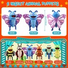 6 Pcs Insect Animal Hand Puppets With Working Mouth 10 Inch
