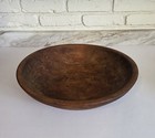 Antique Large 12 5    X 12    Turned Wooden Round Primitive Dough Wood Vintage Bowl