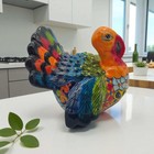 Colorful Talavera Turkey Figurine   Hand-painted Mexican Folk Art