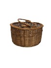 Vintage Large Double Handled Oval Wicker Woven Market Flower Basket Country