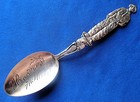 Sterling Antique Figural Cowboy Pistol Lasso Whip Steer Scarf   Havre Mont Spoon