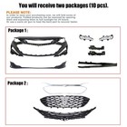 For 2019-2024 Chevy Malibu Front Bumper Cover Upper   Lower Grille Fog Light Set