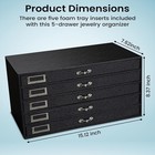 Novel Box Black 5 Drawer Jewelry Display Box 15 12x8 37x7 62 With 120 Gem Jars