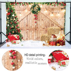 Christmas Retro Wood Door Backdrop 10ft X 8ft Polyester Photo Studio Photography