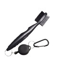 2 Pack - Double Sided Golf Club Cleaning Brush With Retractable Groove Sharpener
