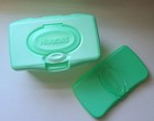 Vtg Huggies Green Plastic Refillable Baby Wipes Tub And Travel Containers Empty